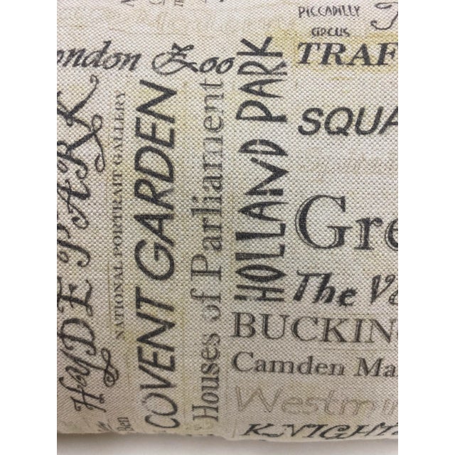Early 21st Century Large Bolster Pillow Plastered With the Names of London's Most Popular Tourist Attractions - Made in Uk. For Sale - Image 5 of 13