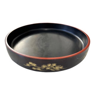 Mid 20th Century Japanese Circular Lacquer Tray For Sale