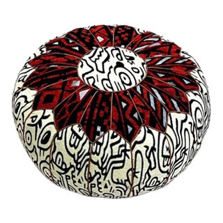 Moroccan Ottoman Floor Pouf Cover For Sale