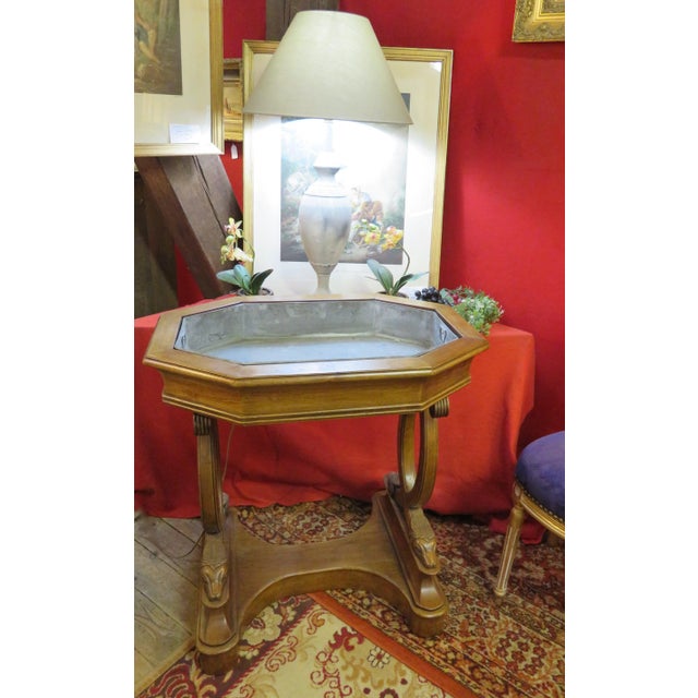 Empire Walnut & Zinc Planter, 1980s For Sale - Image 12 of 12