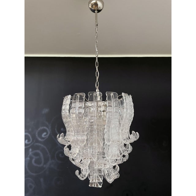 Venetian Pink Glass Chandelier, Murano, 1970s For Sale - Image 10 of 12