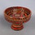 Stunning vintage majolica ceramic cake stand, made in Italy by Aldo Londi Bitossi, with intricate engravings and orange,...