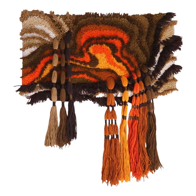 German Handmade Wall Tapestry in Wool, 1970s For Sale