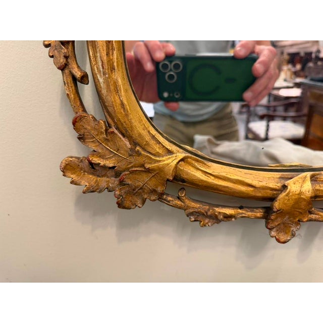 19th Century French Ornately Hand-Carved Gilded Mirror With Oak Leaf & Acorn Motif, Circa 1890 For Sale In Indianapolis - Image 6 of 10