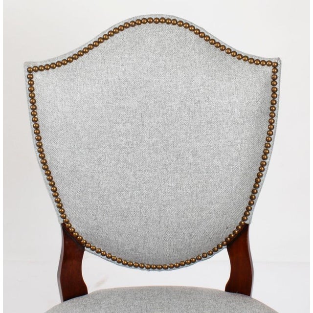 Vintage Hepplewhite Revival Shield Back Dining Chairs, Set of 12 For Sale - Image 4 of 18