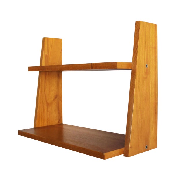 Mid-Century Beech Wall Shelf, Czechoslovakia, 1960s For Sale - Image 12 of 12
