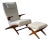 Set of Teak and White Bouclé Lounge Chair & Ottoman by Fredrik A. Kayser for Vatne, Norway, 1960s For Sale