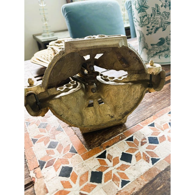 Vintage French Laurel Swag & Cameo Brass Peacock Fan Folding Fireplace Screen For Sale - Image 17 of 17