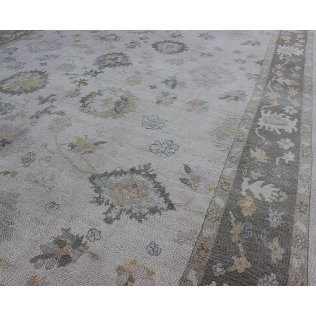 Keivan Woven Arts - Very Large Turkish Oushak Rug With Neutral Color Palette and All-Over Design For Sale - Image 4 of 11