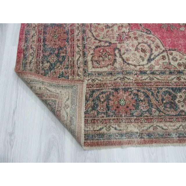 Mid 20th Century Vintage Turkish Oushak Rug - 8′10″ × 12′3″ For Sale - Image 5 of 6