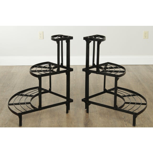 Vintage Wrought Iron Corner 3 Tier Plant Stands a Pair Chairish