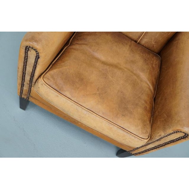Vintage Dutch Cognac Leather Club Chair For Sale - Image 5 of 18