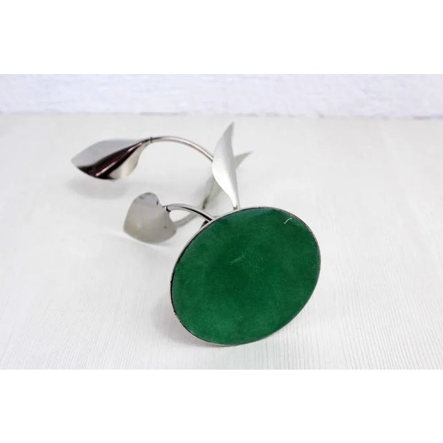 Metal Vintage Silver Candleholder, 1980s For Sale - Image 7 of 12