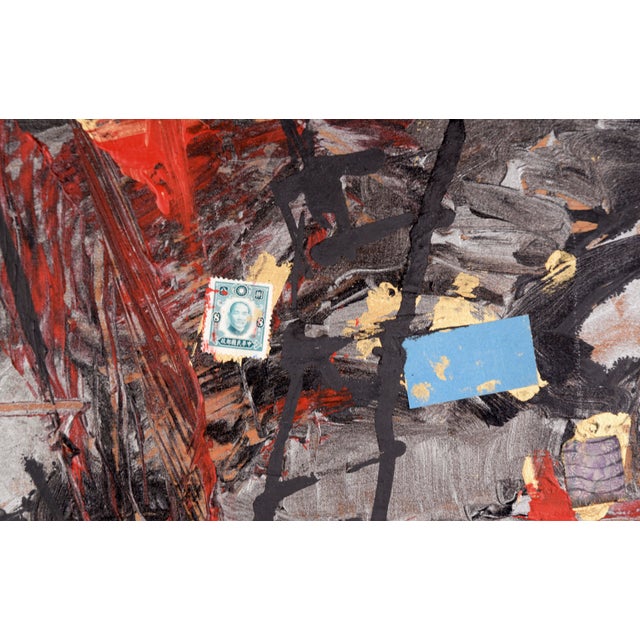 Abstract Expressionism Vintage Assemblage #2 (The Letter E, Glass Slides, and Stamps) by Michael Pauker For Sale - Image 3 of 6