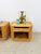 Mid 20th Century Pair of Blonde Ribbed Pencil Reed Rattan Nightstands Coastal Hollywood Regency For Sale - Image 11 of 11