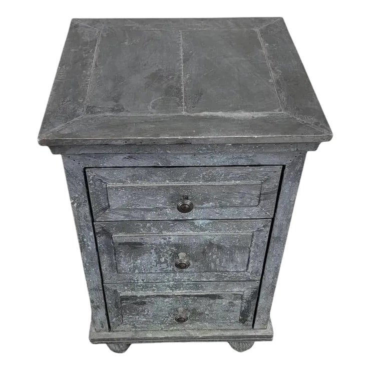 Restoration Hardware Rustic Industrial Zinc Wrapped 3 Drawer Side