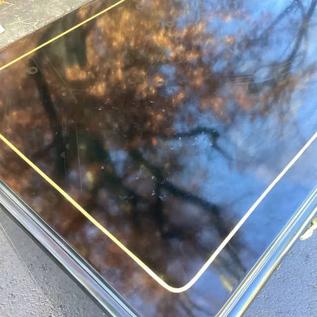 Wood Late 20th Century Exquisite Black Lacquer Chinoisserie Chest of Drawers For Sale - Image 7 of 13