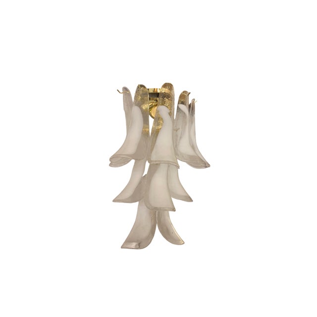 White Murano Glass Calla Lilies Wall Sconces, 1960s, Set of 2 For Sale - Image 3 of 6