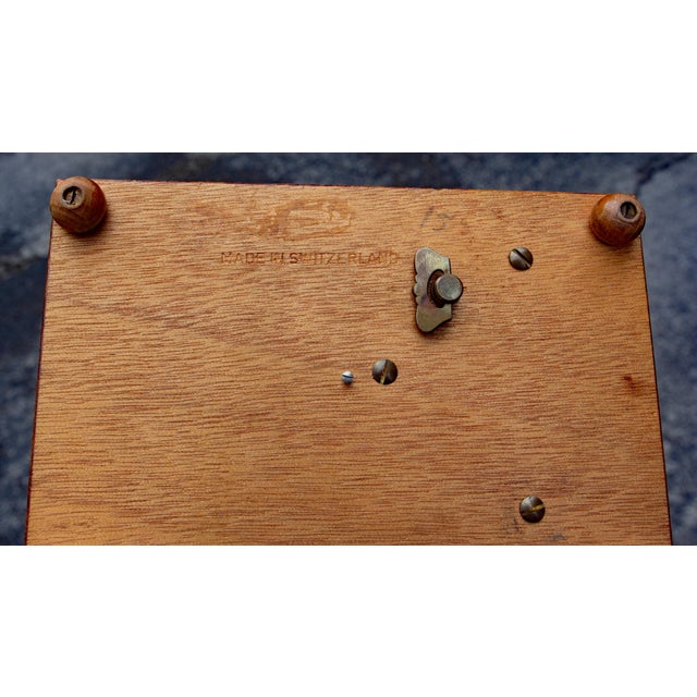 Swiss Mechanical Russian Olive Burl Wood Walnut Music and Trinket Box For Sale In Rochester - Image 6 of 6