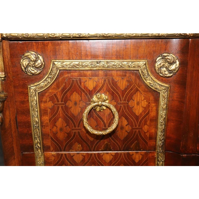 French Louis XV Style Inlaid and Bronze Commode After Roger Vandercruse Lacroix For Sale - Image 9 of 12