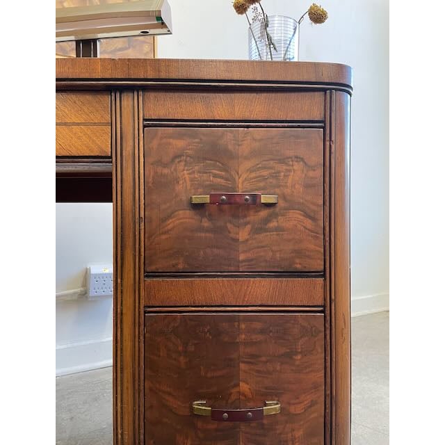 Art Deco Vanity/Desk With Mirror For Sale - Image 4 of 11