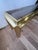 Metal 1970s Sculptural Brass-Tone Aluminum and Smoked Glass Console Table For Sale - Image 7 of 9
