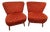 Hungarian Red Lounge Chairs, 1950s, Set of 2 For Sale