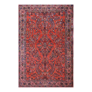 1920s Red Floral Medallion Antique Persian Bijar Rug 4' 9'' X 7' 2" Knotted Wool Carpet