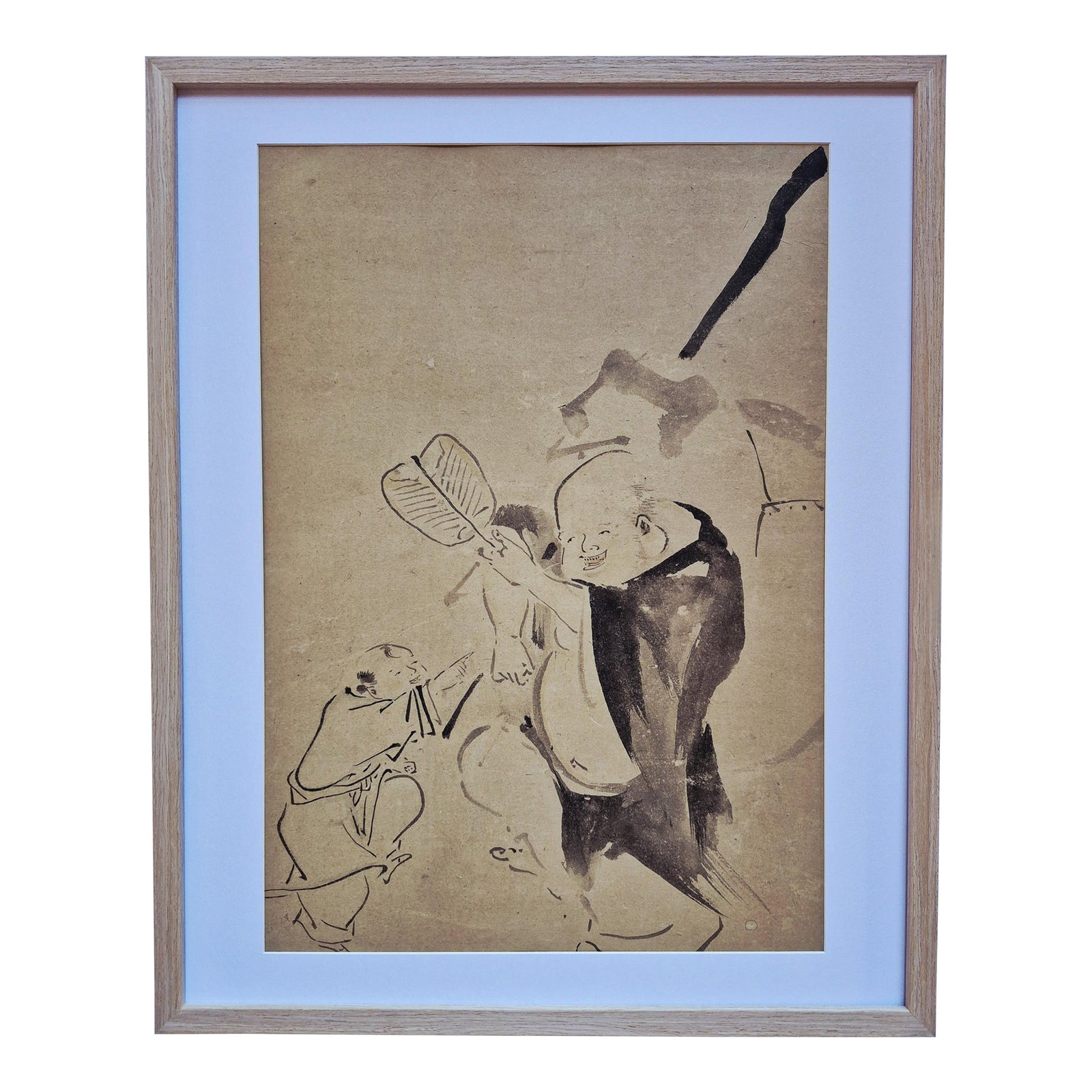 Antique Japanese Edo Period Sumi-E Ink Painting of the Laughing Buddha ...