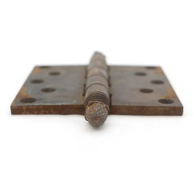 Traditional Antique 5 X 5 Cast Iron Ball Bearing Door Hinge For Sale - Image 3 of 4