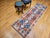 Textile Vintage Turkish Tribal Kilim Runner, Handwoven Wool, Geometric Caucasian Pattern, Blue & Red, 3x8 For Sale - Image 7 of 17