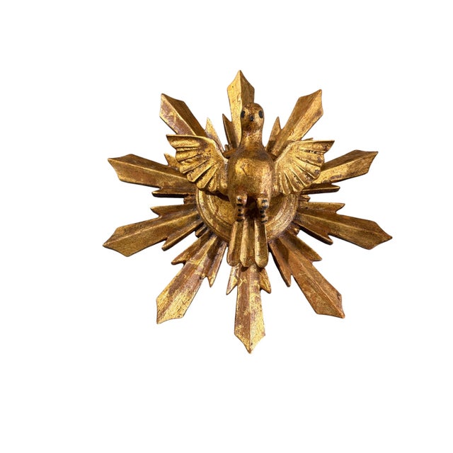 Religious European Wooden Dove Sunburst the Holy Spirit 9.25" Diameter For Sale - Image 3 of 8