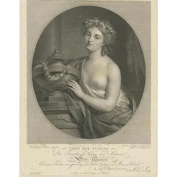 After Tischbein, Allegorical Portrait Dedicated to Elise Charlotte, 1790, Print For Sale - Image 5 of 10