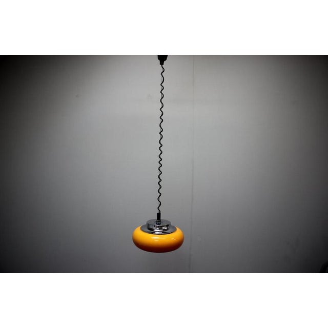 Space Age Pendant Lamp in Orange from Guzzini, Italy, 1970s For Sale - Image 10 of 11