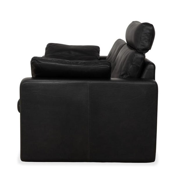 Two-Seater Sofa in Black Leather with Headrest from Cor For Sale - Image 16 of 17
