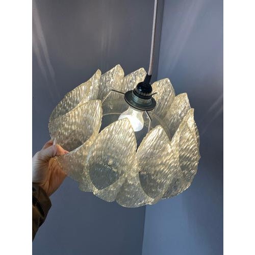 Ice Glass Pendant Lamp from Marbach Leuchten For Sale - Image 3 of 11