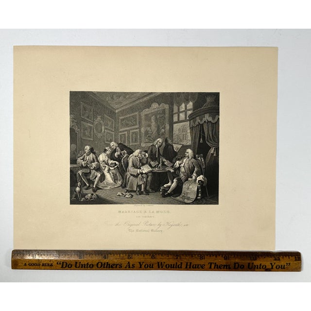 Antique Hogarth Steel Engravings: Marriage A La Mode, Set of 6 c. 1880 For Sale - Image 9 of 9