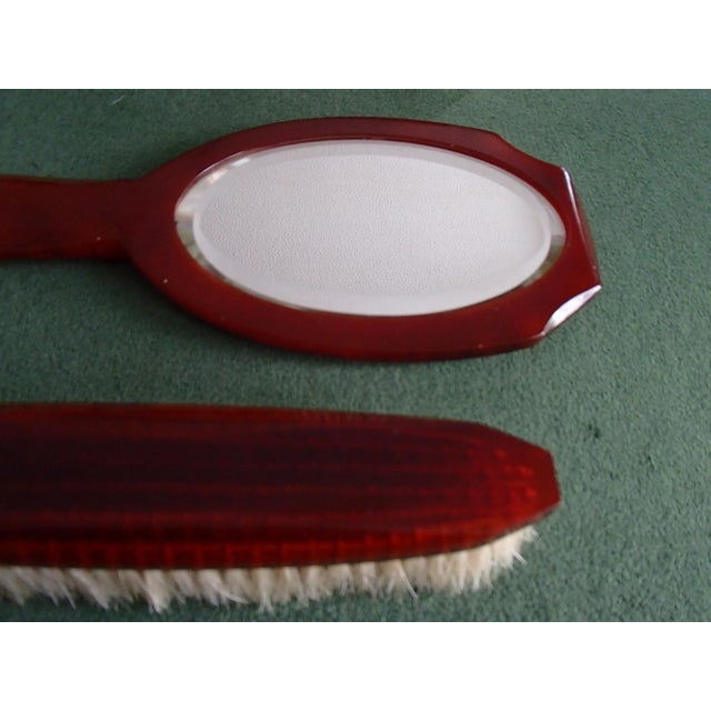 Bakelite Barber Set with Mirror, Hairbrush and Two Clothes Brushes, 1950s, Set of 4 For Sale - Image 14 of 17