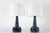 Mid-Century Danish Blue Glazed Table Lamps by Einar Johansen for Søholm, 1960s, Set of 2 For Sale - Image 13 of 13
