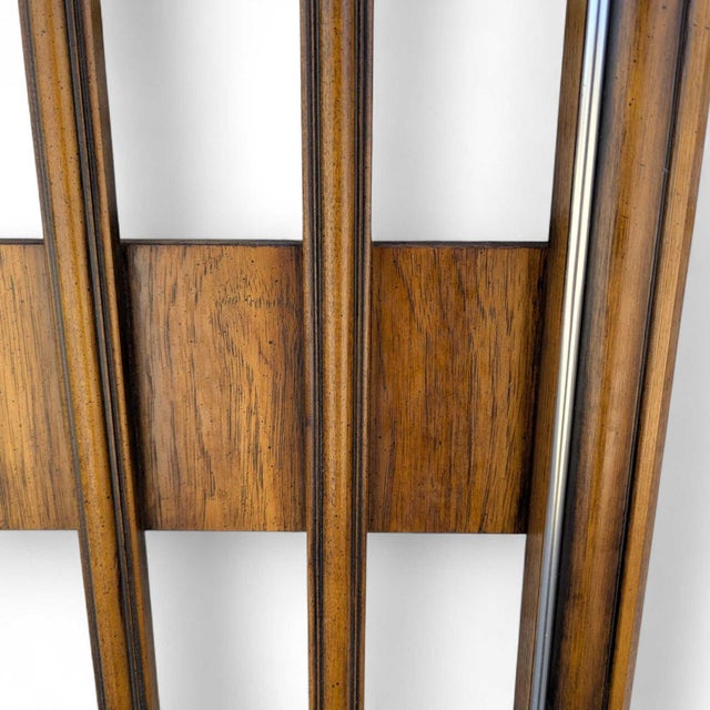 Mid-Century Modern Walnut Veneer King Headboard With Chrome Trim For Sale - Image 15 of 18