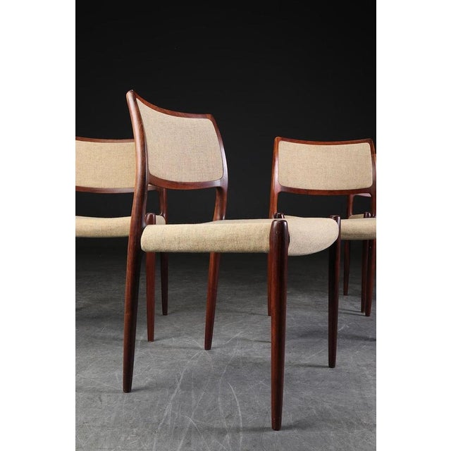 Mid-Century Modern Model 80 Dining Chairs by Niels Otto (N. O.) Møller, Sweden, 1960s, Set of 4 For Sale - Image 3 of 6