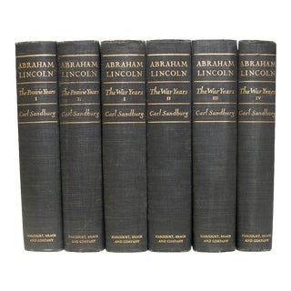Vintage Abraham Lincoln Carl Sandburg Book Set- 6 Pieces For Sale