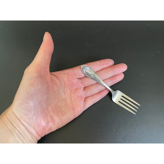 Silver Weidlich Silver Sterling Baby Fork - Rabbit With Cane For Sale - Image 8 of 8