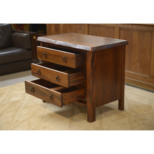 Brutalist Chest of 3 Drawers in Elm, 1960s, in Very Good conditions. Designed 1960 to 1969