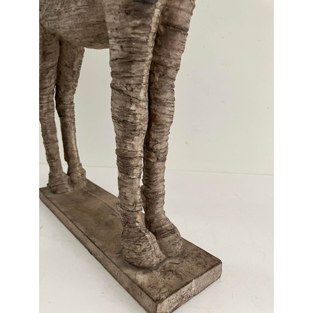 Large Textured Resin Horse Sculpture – Rustic Farmhouse / Equestrian Decor For Sale - Image 12 of 15