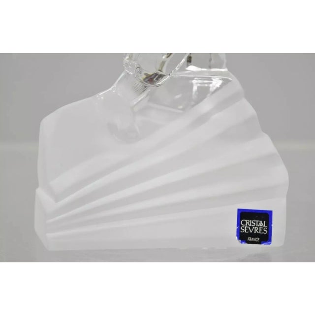 Glass Late 20th Century Cristal De Sevres France Crystal Glass Golfer Golf Statue Sculpture For Sale - Image 7 of 10