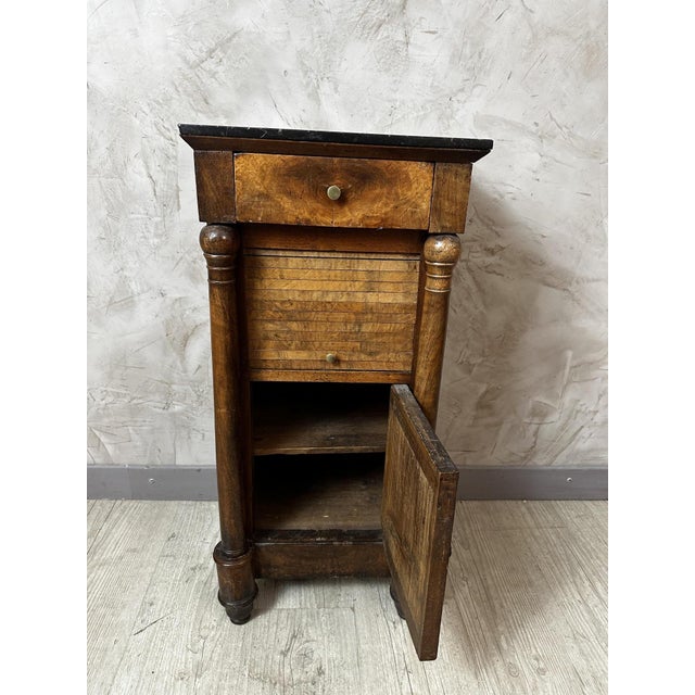 Empire Marble Wooden Bedside Table For Sale - Image 9 of 11