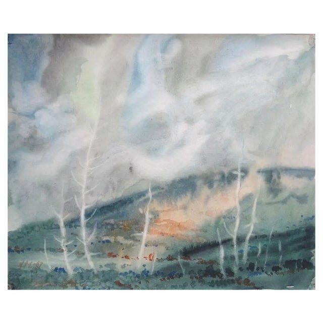 Herberts Mangolds, Landscape, 1967, Watercolor on Paper For Sale