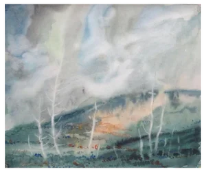 Herberts Mangolds, Landscape, 1967, Watercolor on Paper