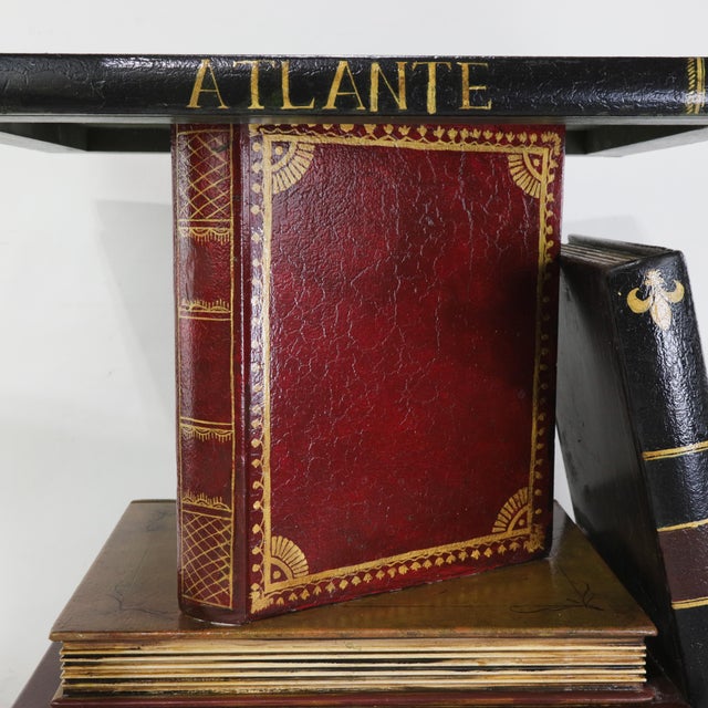Vintage Stack of Books Side Table With Classical Opera Motif For Sale - Image 14 of 16